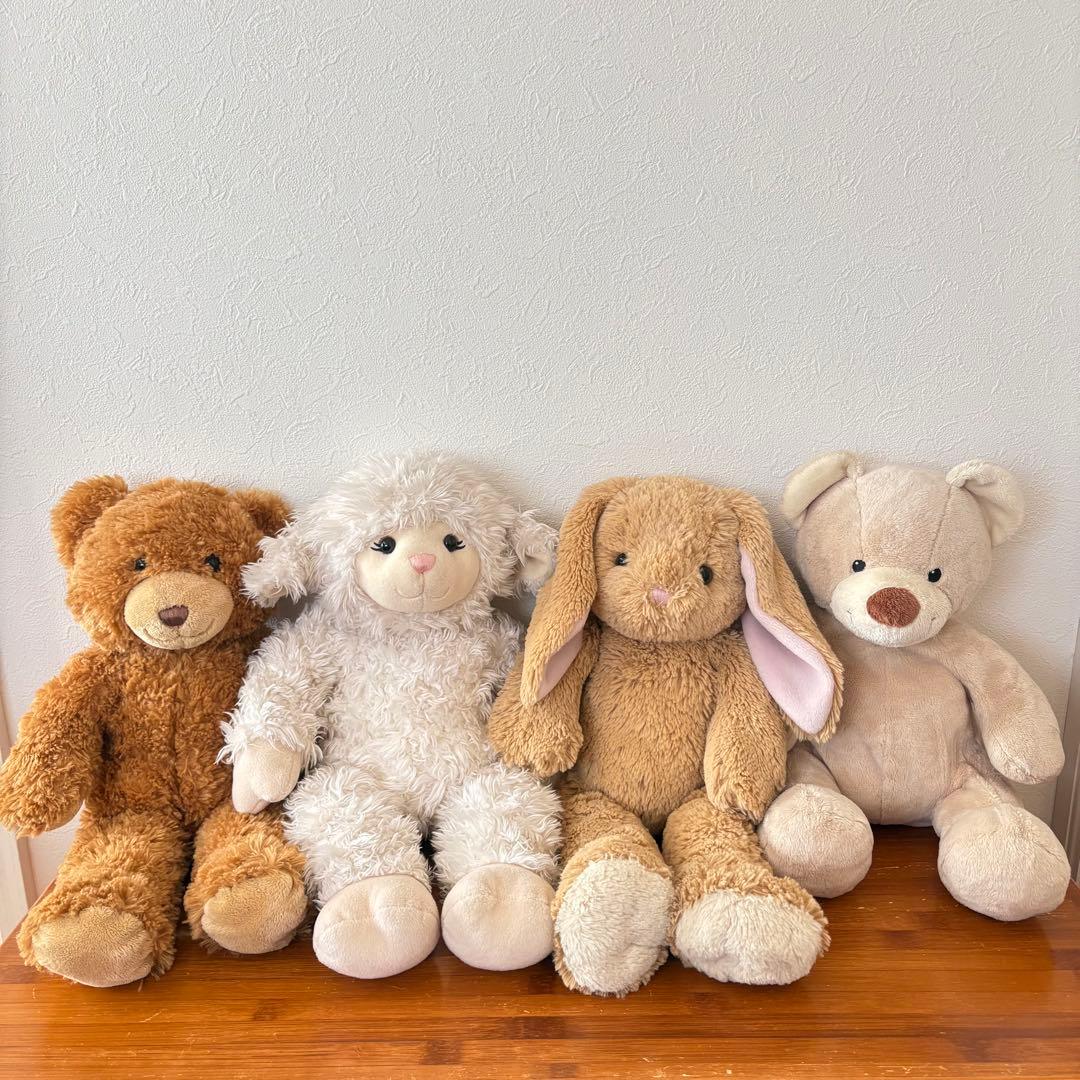 ★レア★ビルドアベア くま ひつじ うさぎ ぬいぐるみ 4体 洋服 靴 着せ替え
