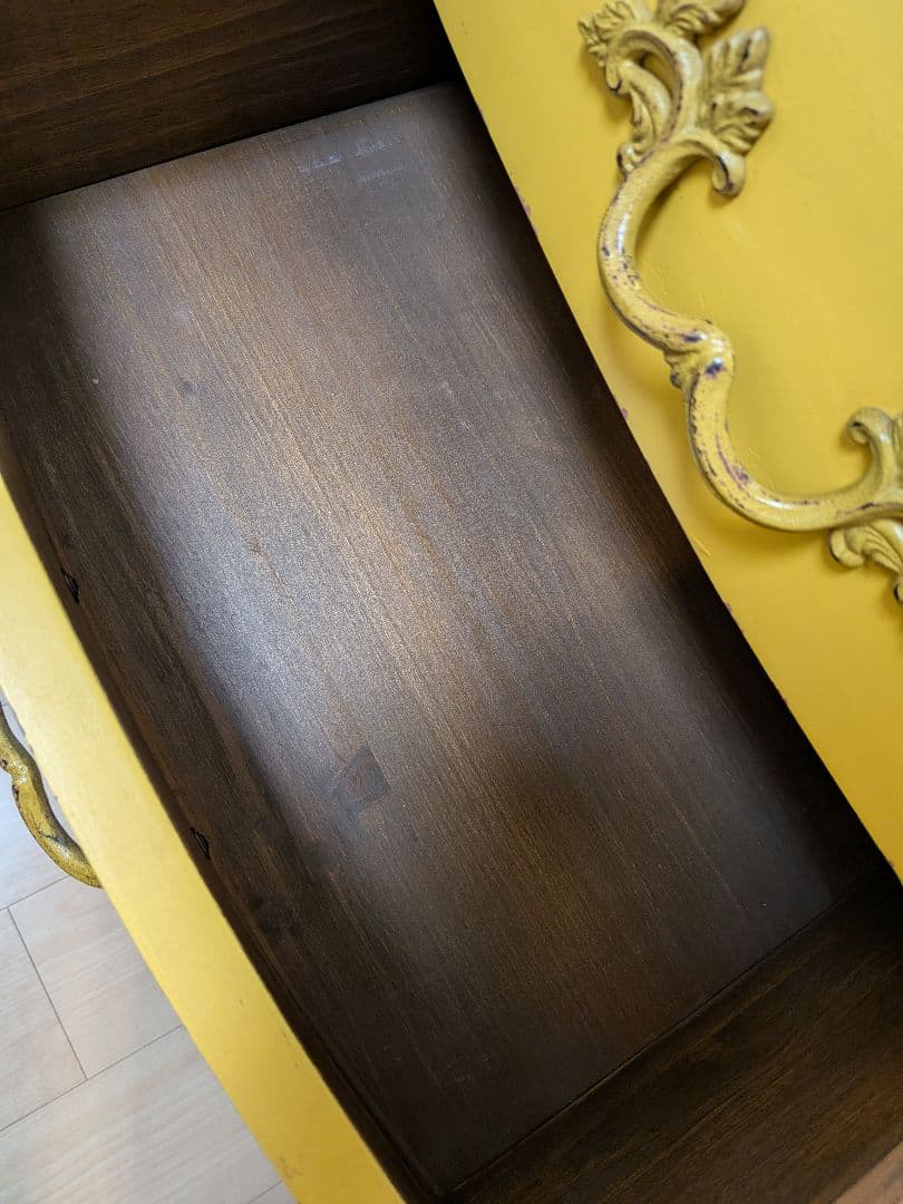 カントリーコーナー　3段引き出しチェスト　黄色