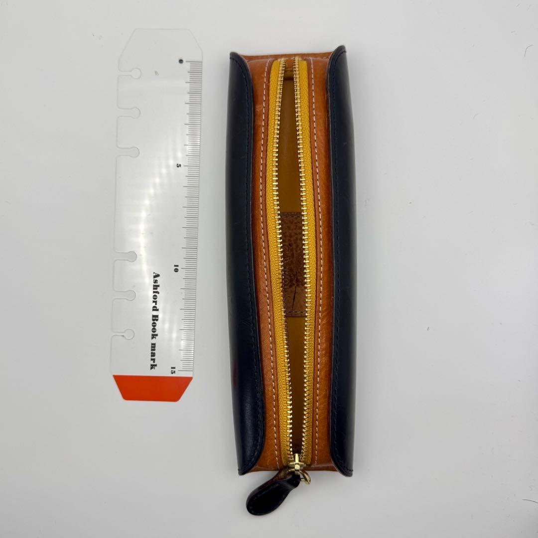 GANZO THIN BRIDLE (シンブライドル) ペンケース ネイビー