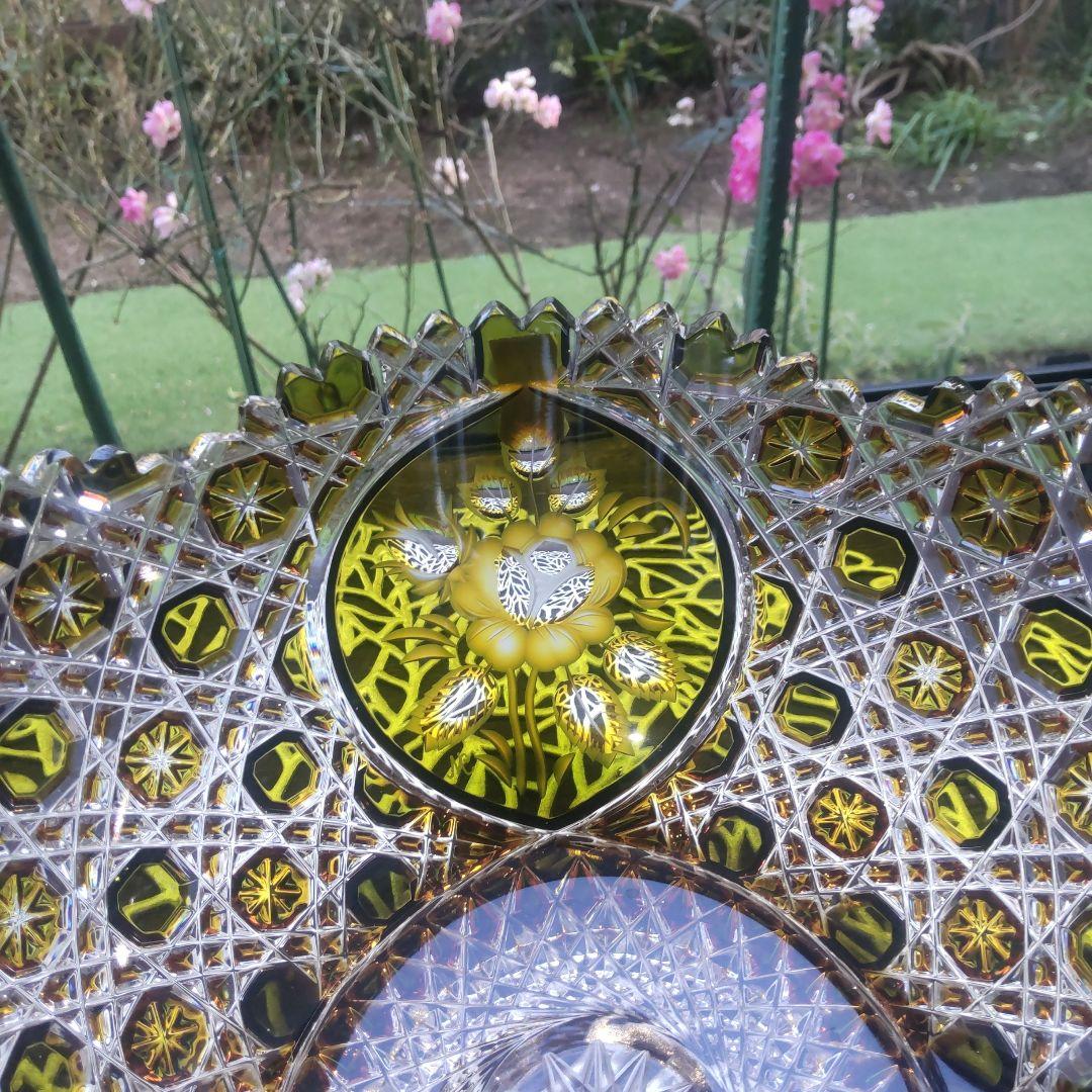 新春セール美品❗️箱付きマイセン クリスタル オリーブグリーン 花瓶 ボウル