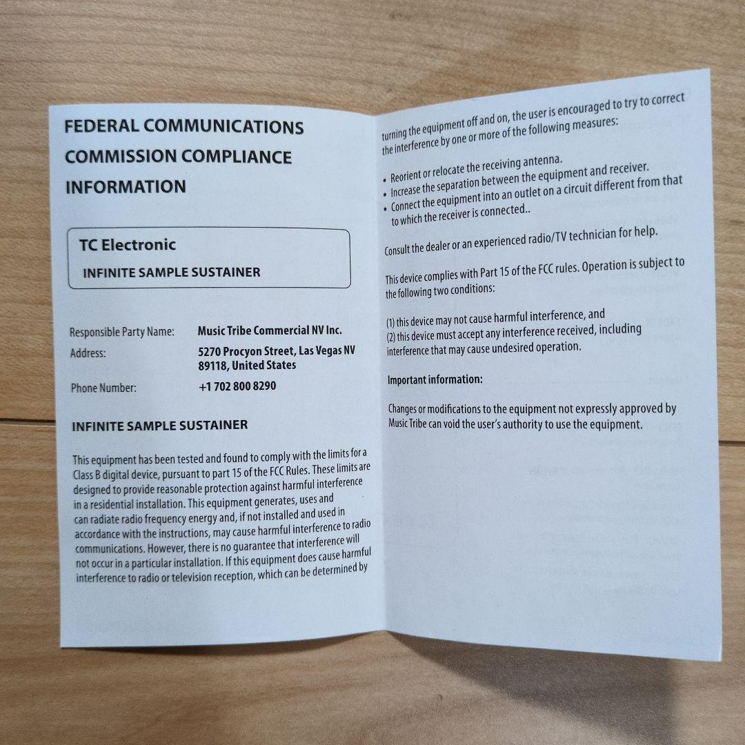 tc electronic INFINITE (箱、USBケーブル、説明書付き)