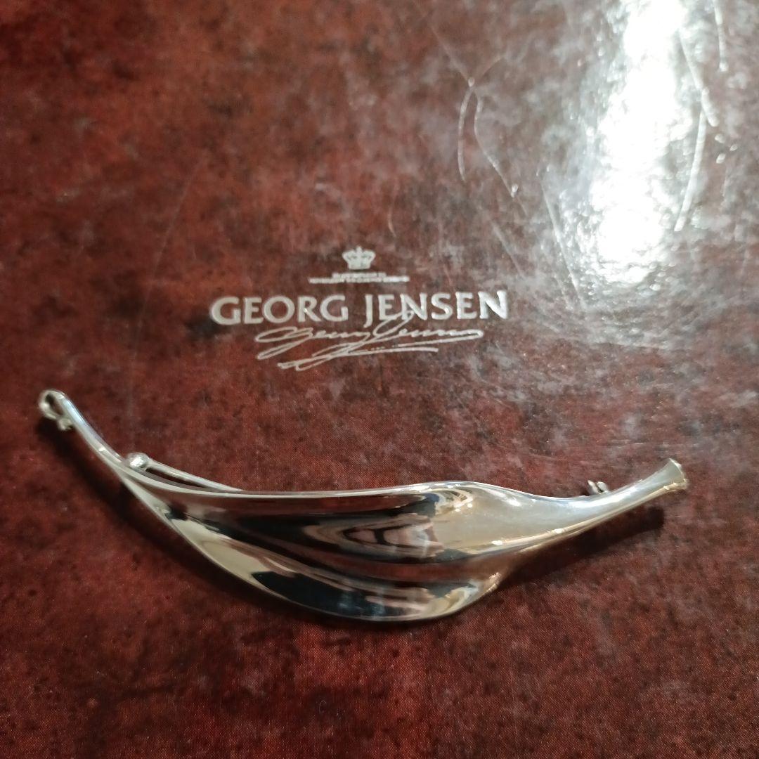 美品ジョージジェンセン プリュム羽　リーフ　ブローチ 391 TORUN