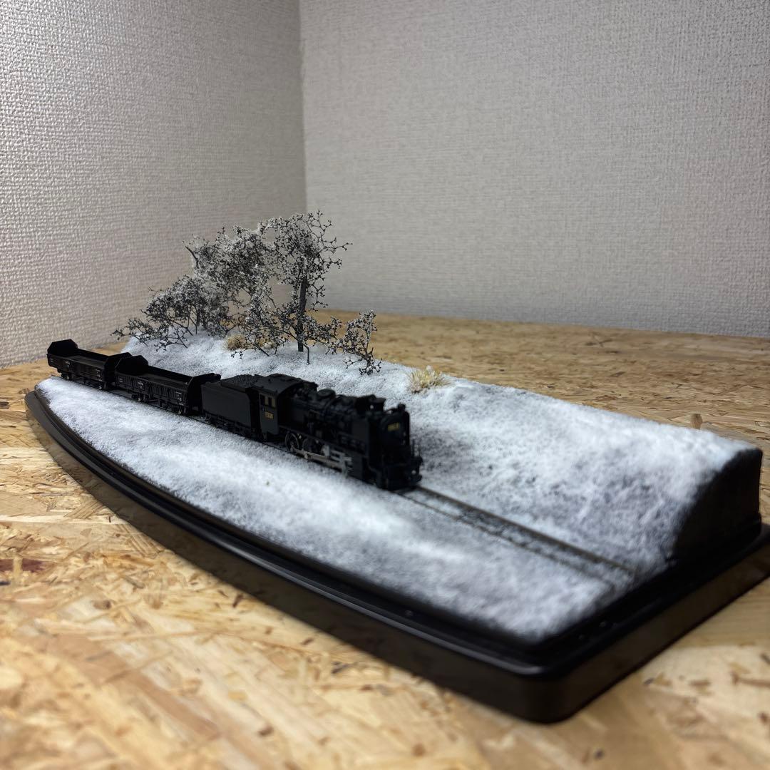 【ケースあり】N保管用ジオラマ「白雪の軌道」—静寂に佇む冬景色ベース—