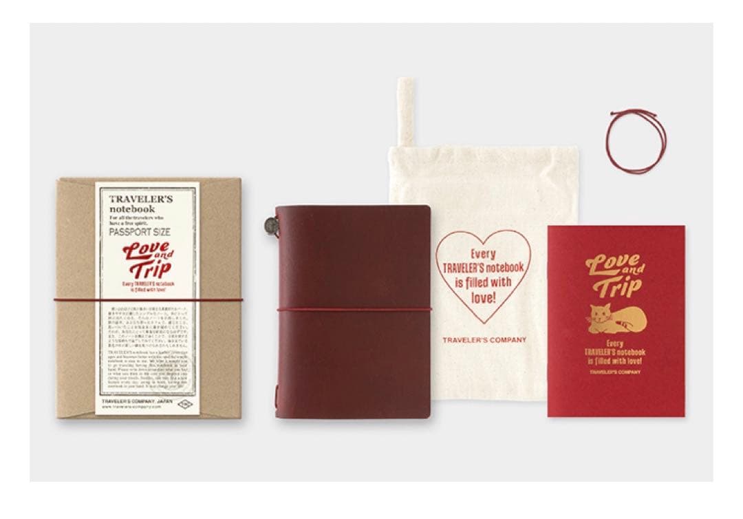 トラベラーズノート LOVE AND TRIP パスポートサイズ レッド