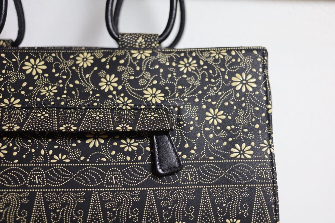 利休　印伝　ハンドバッグ