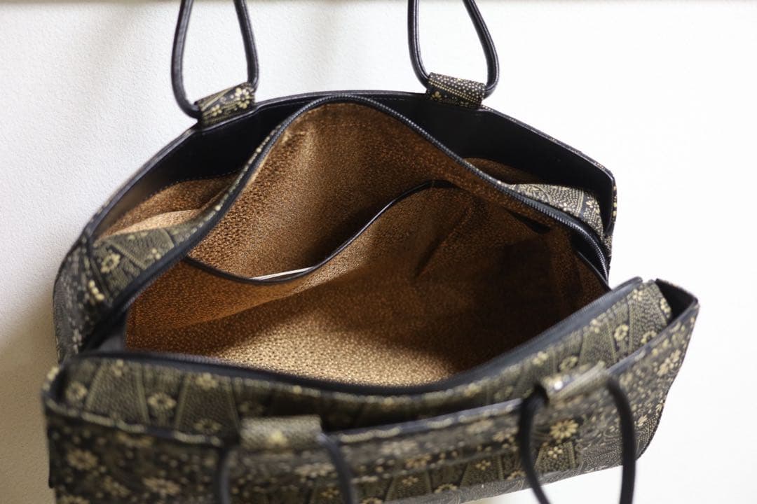 利休　印伝　ハンドバッグ