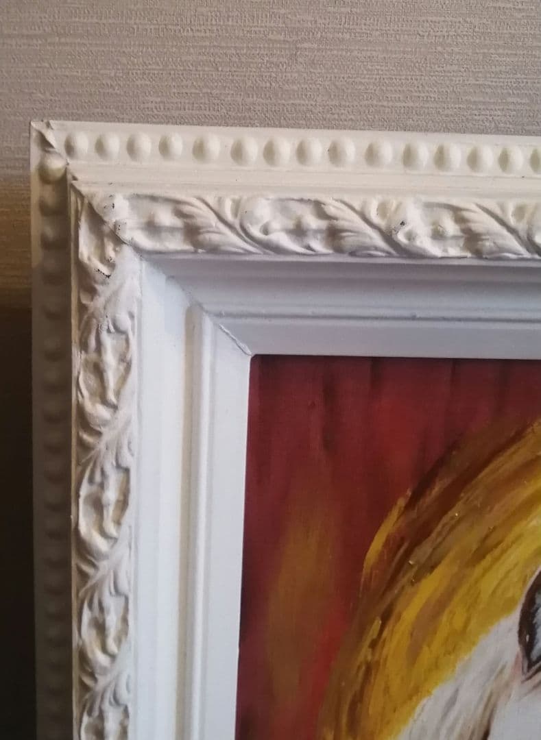 さく　　絵画　額縁　油彩画