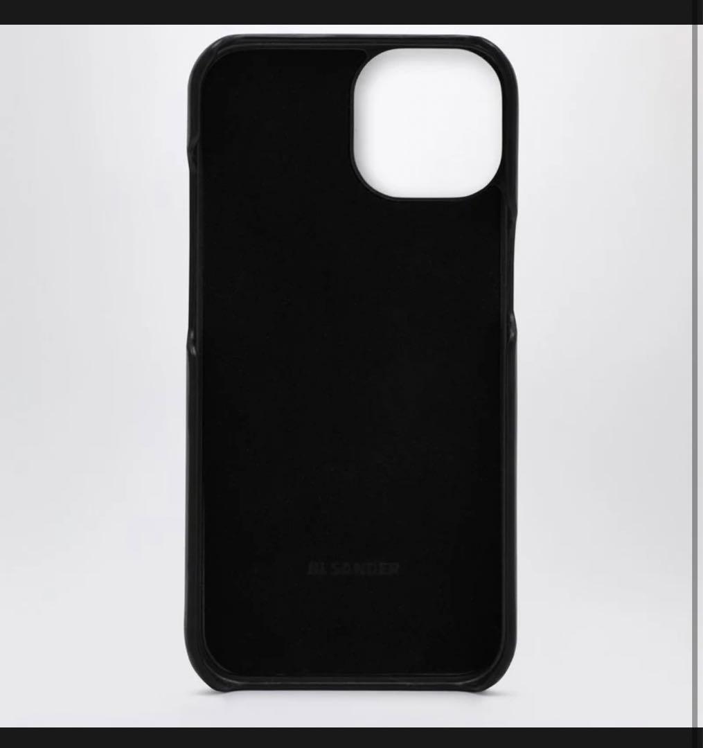 JIL SANDER iPhone15ケース 黒 レザー カードポケット付き