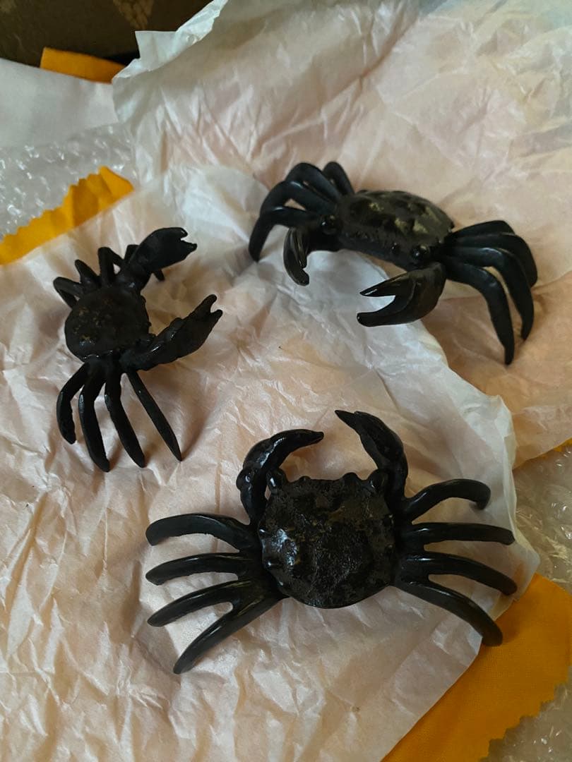 唐銅　ミツ組　蟹