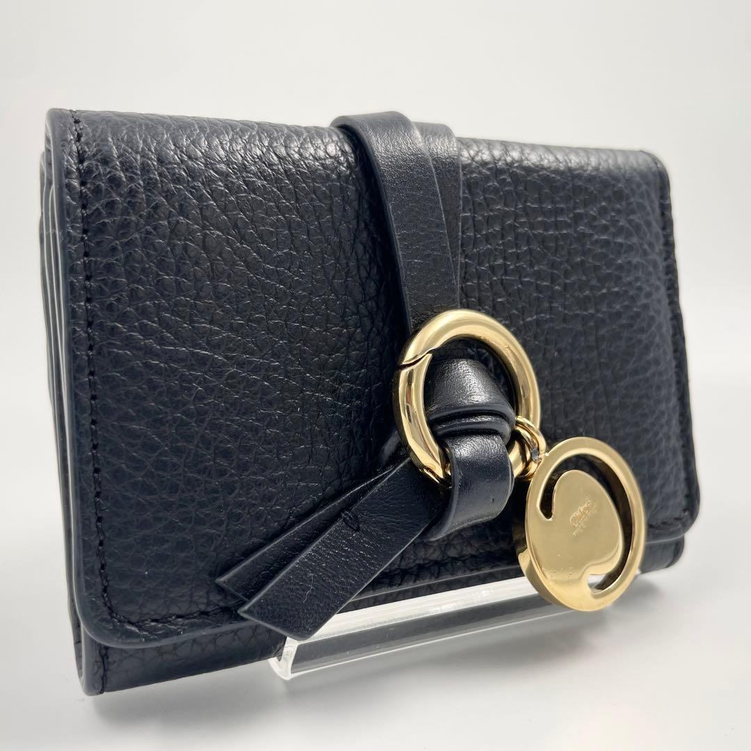 【✨美品】 クロエ 三つ折り財布 アルファベット スモールトリフォールド 黒