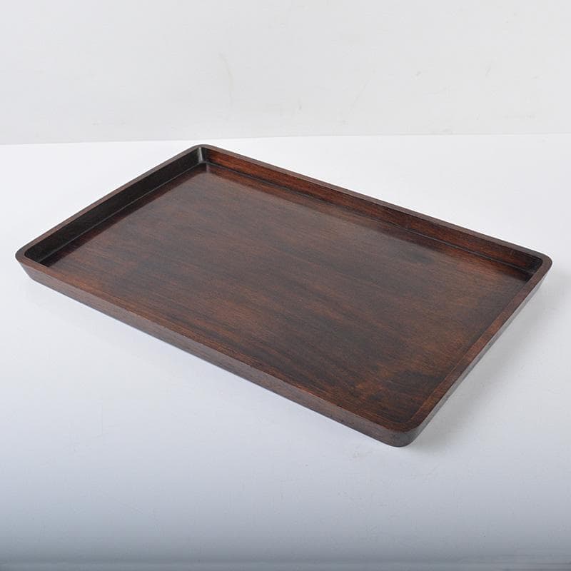 中国 唐木紫檀製　無垢彫　煎茶盆　香盆　M　R4273