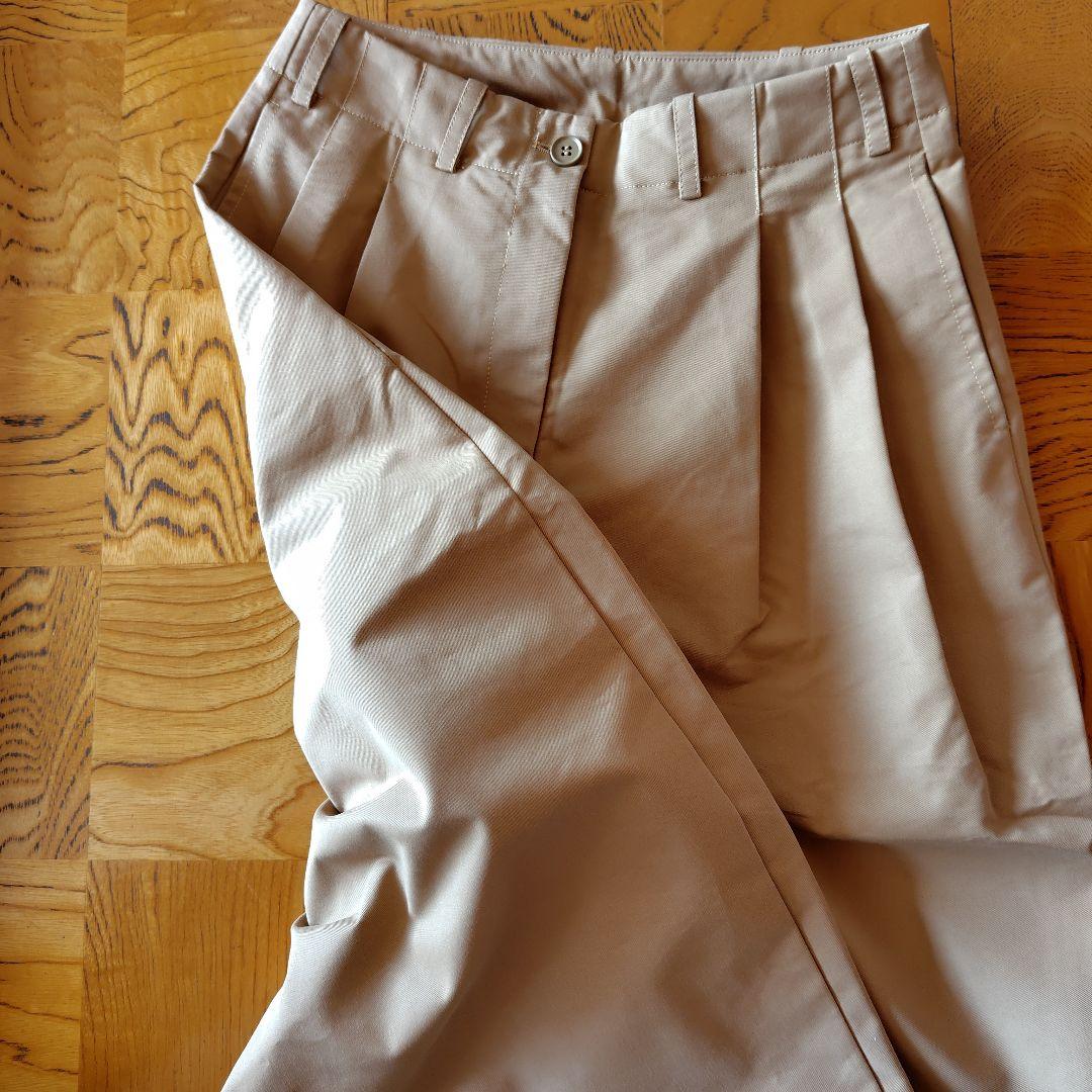 another S ベージュ タック入りワイドチノパン/S★新品・未使用タグ付き
