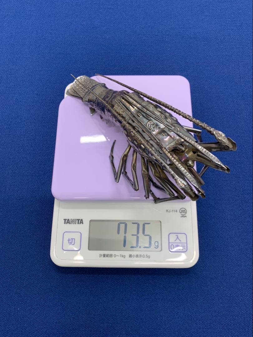 ★初だし★純銀 海老 73.5g 自在置物 縁起物/検 明珍宗之