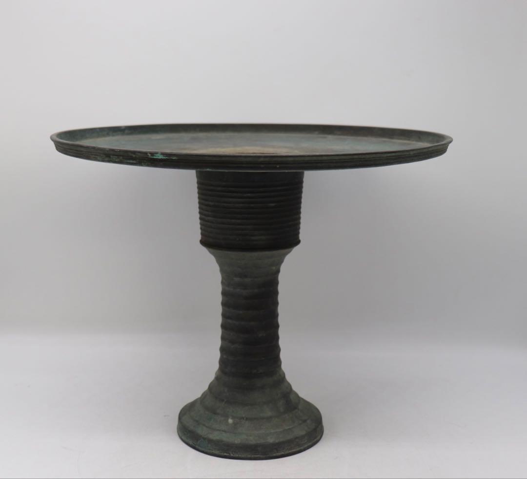 時代　銅製　薄端　花器　茶道具　送料込み250920