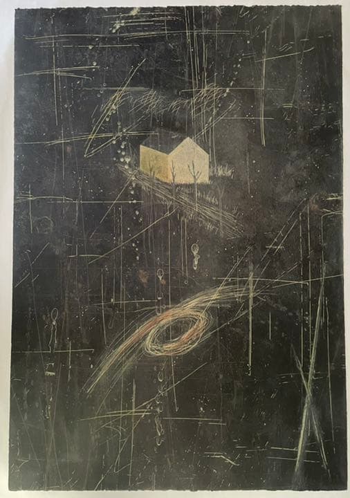 銅版画 : 木下恵介 「黒 白」