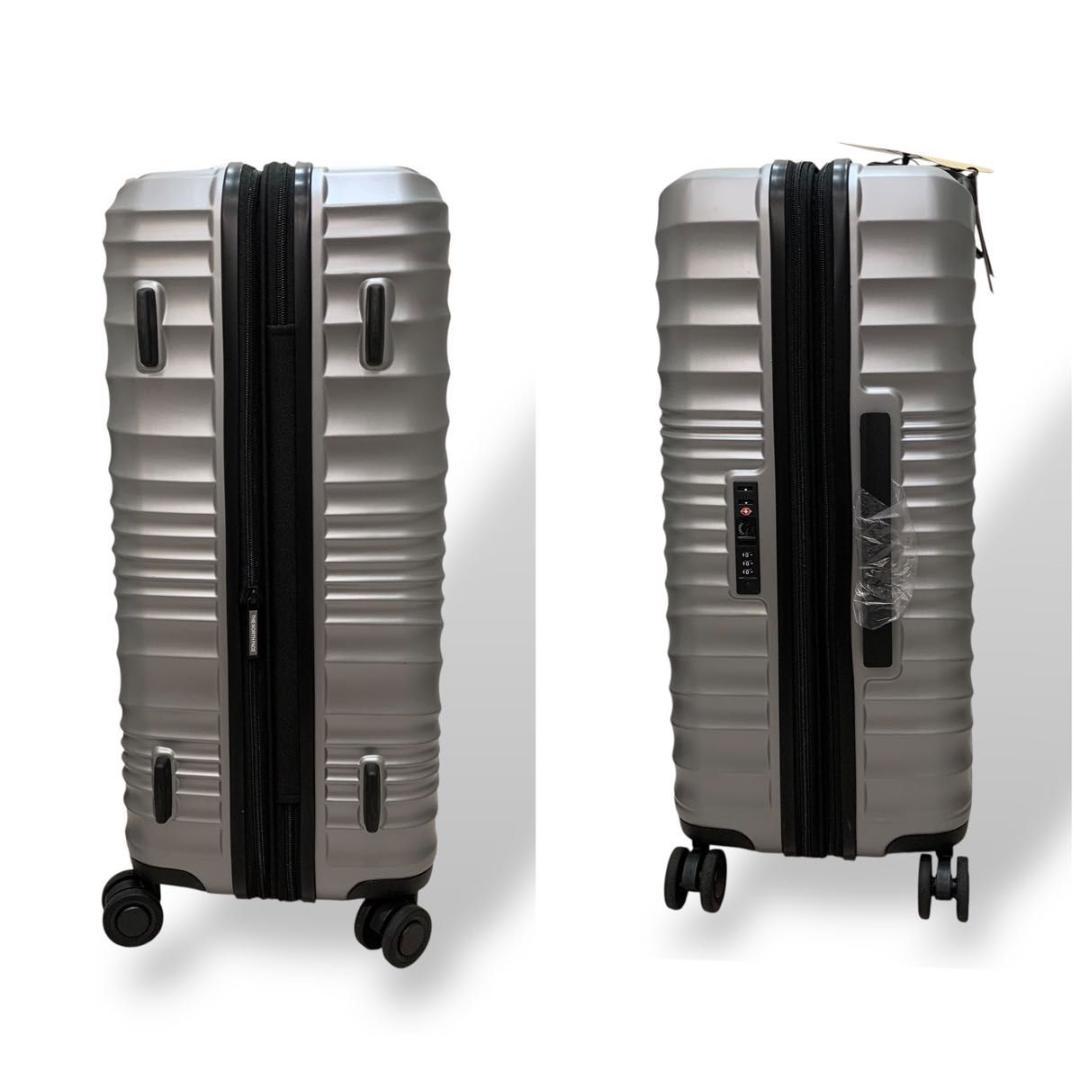 美品 ノースフェイス スーツケース TSAロック 24インチ 約65L シルバー