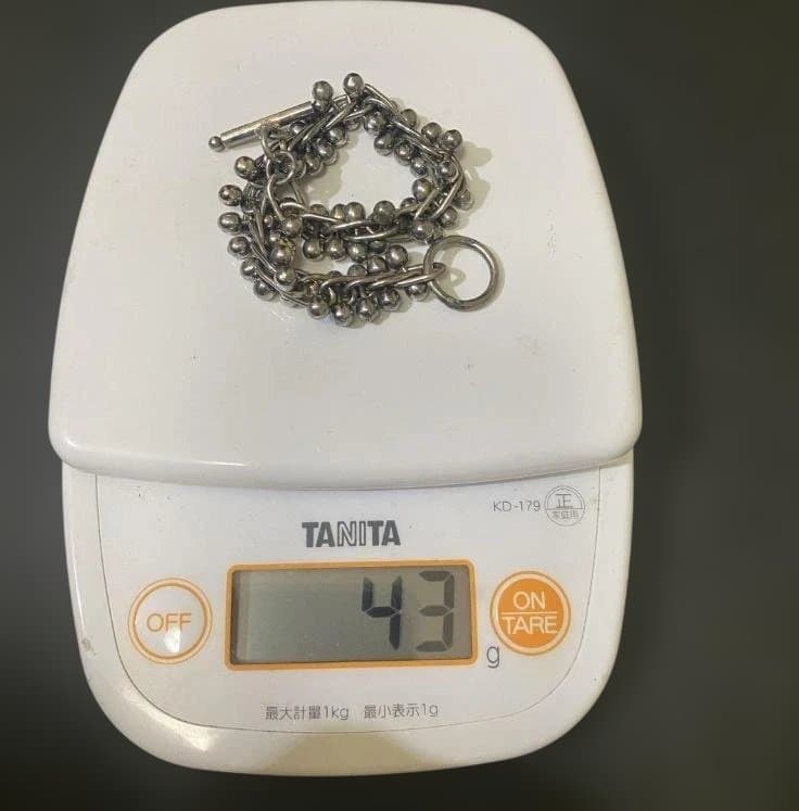 Vintage メキシコ シルバー パール DNA リンク ブレスレット