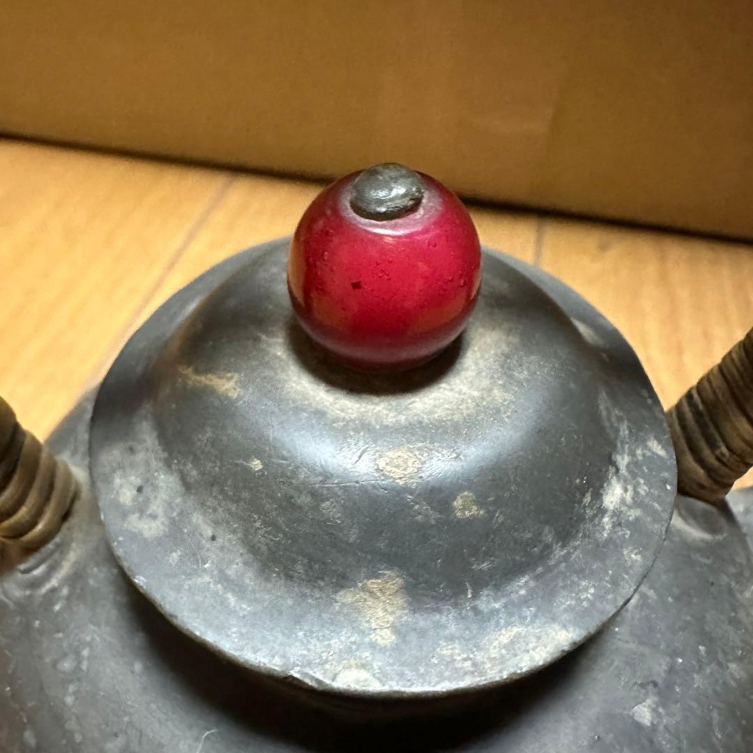 時代物 煎茶道具 古錫 茶壷 茶心壷 約448g