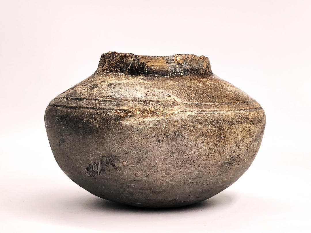 【 須恵器 壺 】　古墳～平安時代　後代金直し　炻器