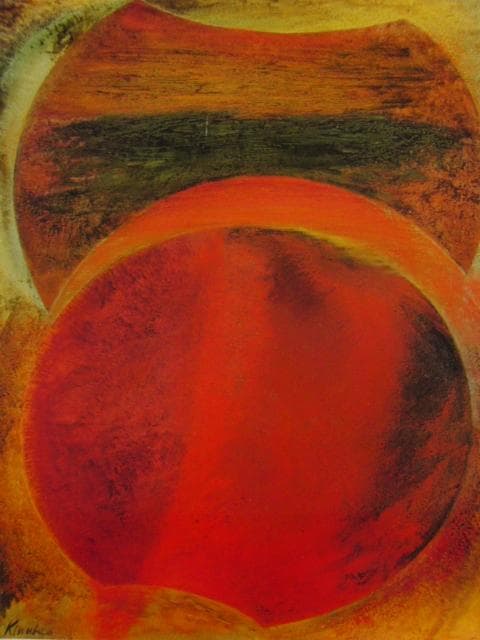 江美絹子、記憶の赤、希少な画集より、新品高級額・額装付、状態良好