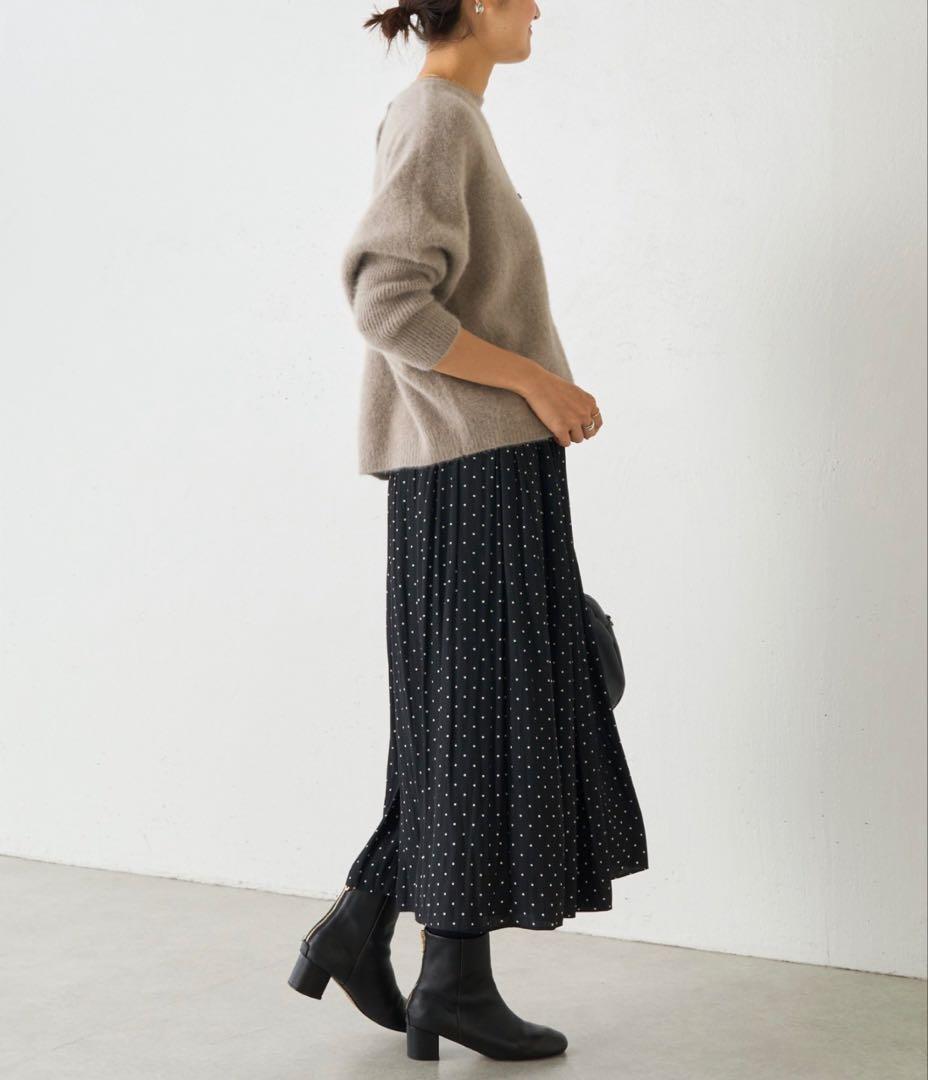 【美品】BEARDSLEY シワシフォンギャザーパンツ　ドット　サイズ0