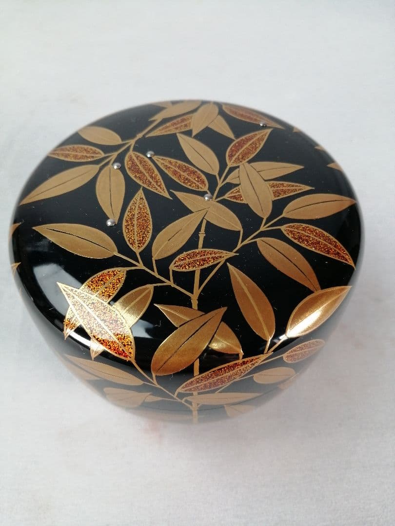 【茶事具】村田宗覚造　惺斎好写し笹蒔絵棗　漆器　棗295