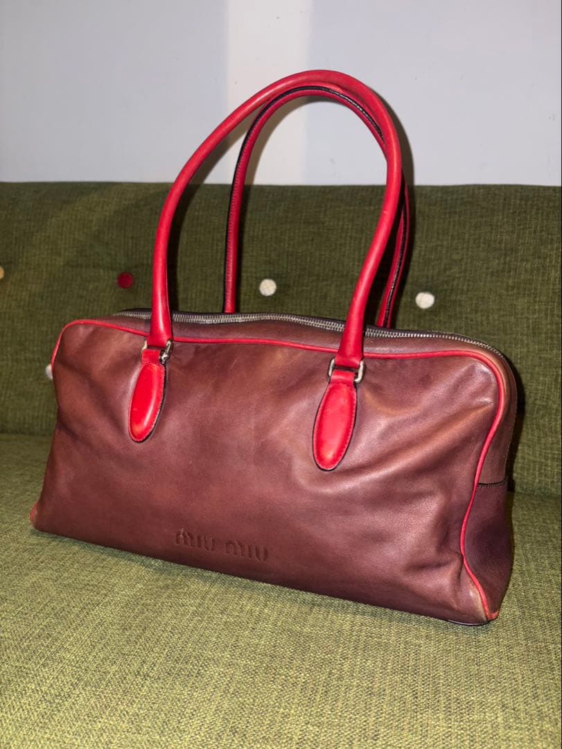 90s miumiu archive レザー ハンドバッグ
