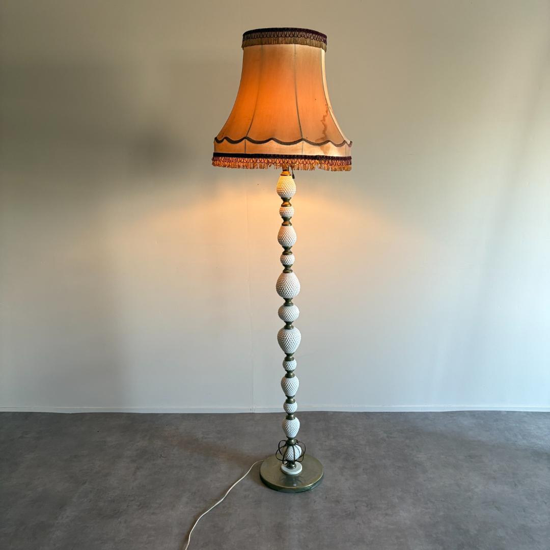 アンティーク 真鍮×セラミック スタンドライト