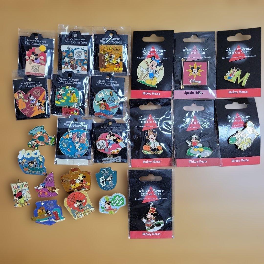【ディズニー】 ミッキー　100周年　ピンバッジ　ピンコレクション　まとめ売り