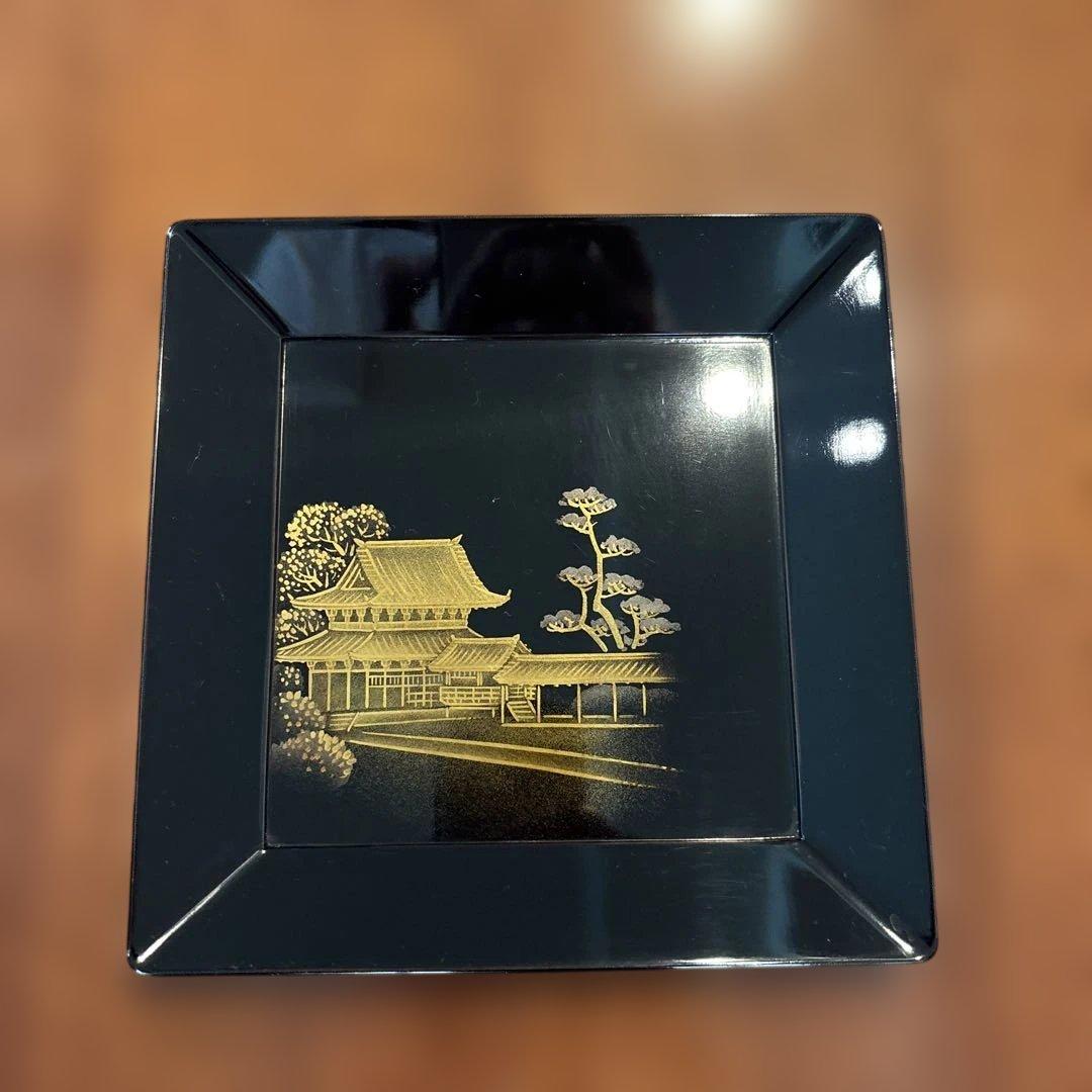 蒔絵　安原祥窓作　菓子盆10枚セット 京各所研出蒔絵　元箱