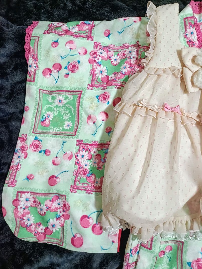 mezzo piano メゾピアノ　3歳　七五三　着物　被布セット　女の子　薄緑