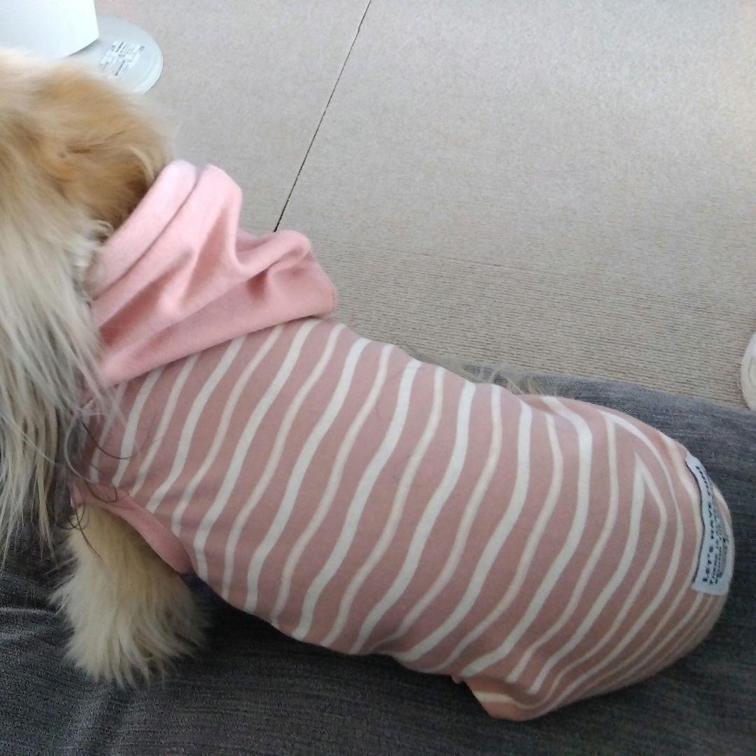 犬服　ハンドメイド　フード付ロンパース