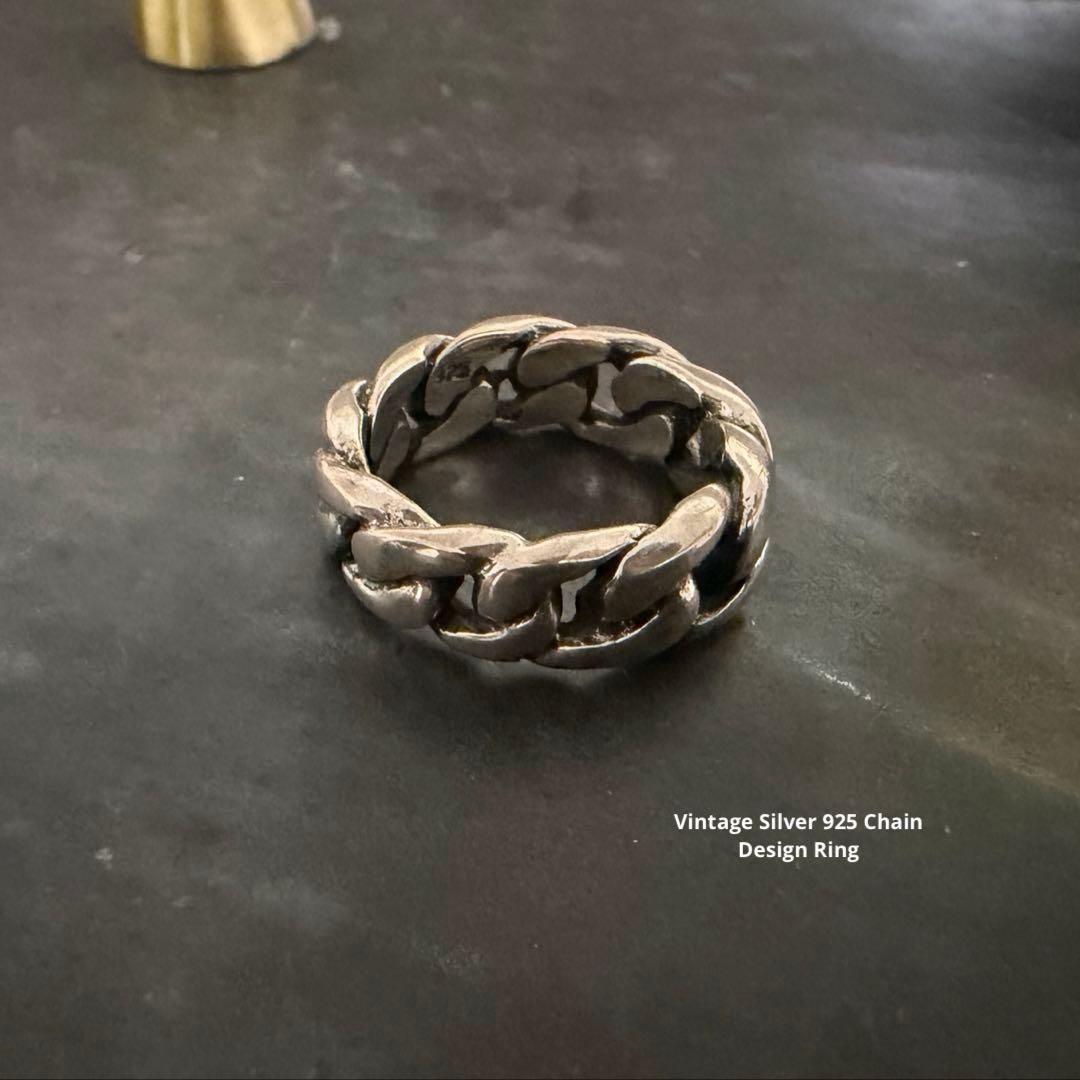 希少　ヴィンテージ　シルバー　925 喜平　チェーン　リング　アンティーク