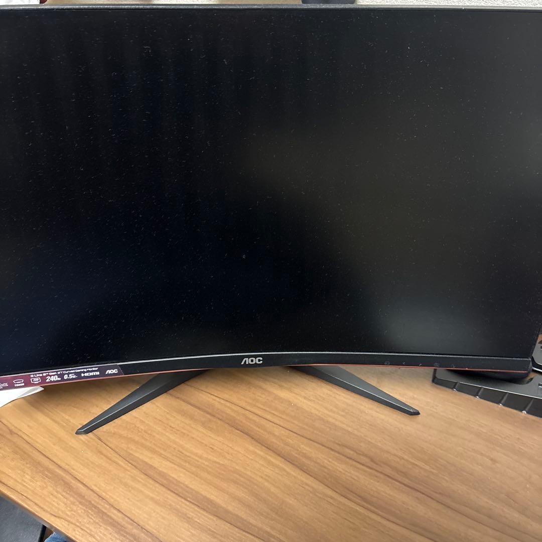 AOC 湾曲モニター 27インチ　0.5ms 240hz ゲーミングモニター