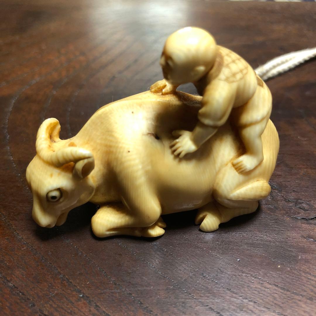 根付け　牧童　時代物