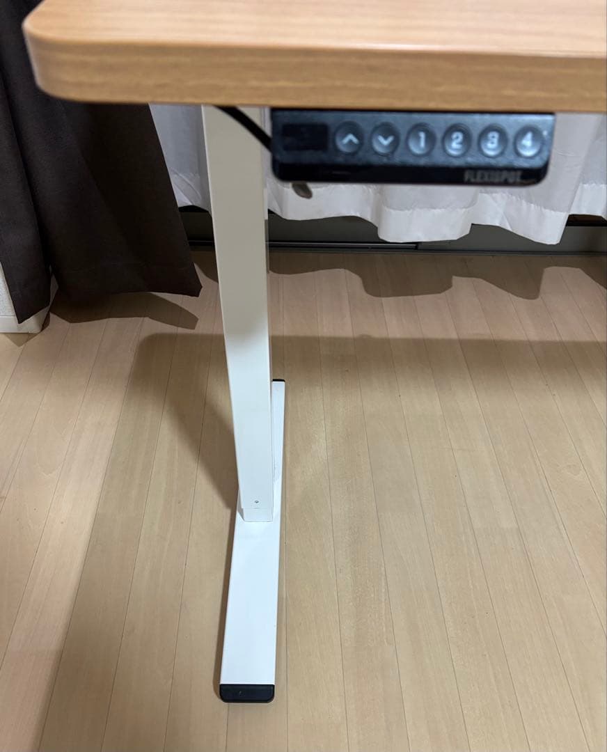 [美品]FlexiSpot 電動昇降デスク ケーブルカゴ・天板付き