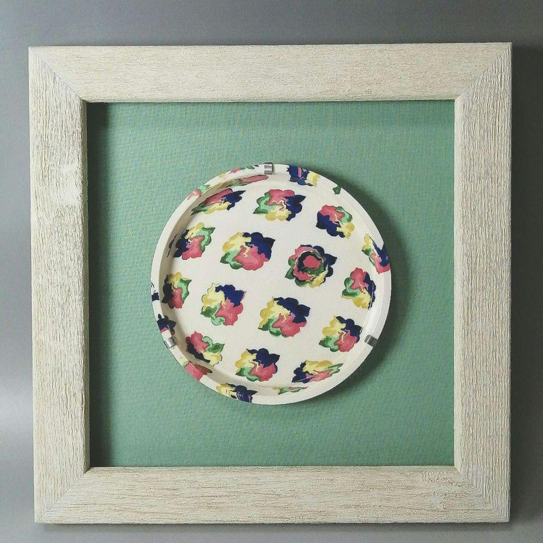 人間国宝　松井康成　萃瓷練上　華雲文皿　額装　飾皿　すいじ練上皿　骨董