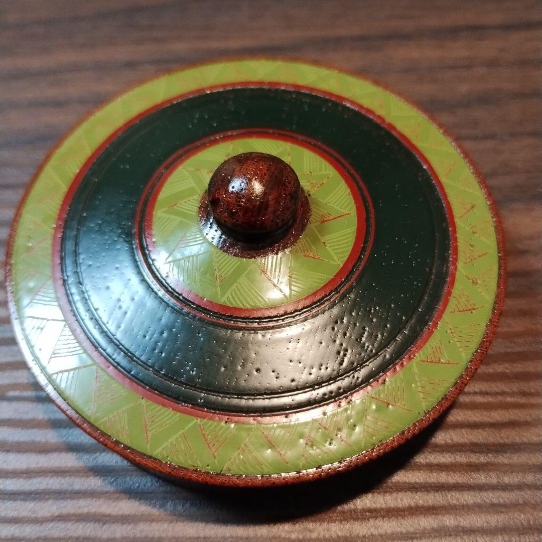道場宗廣造 青漆 独楽 時代 棗