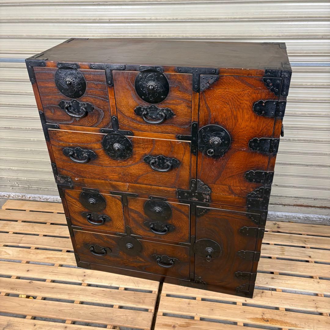 【送料込】時代箪笥　和箪笥　アンティーク家具　和家具　古道具　レトロ