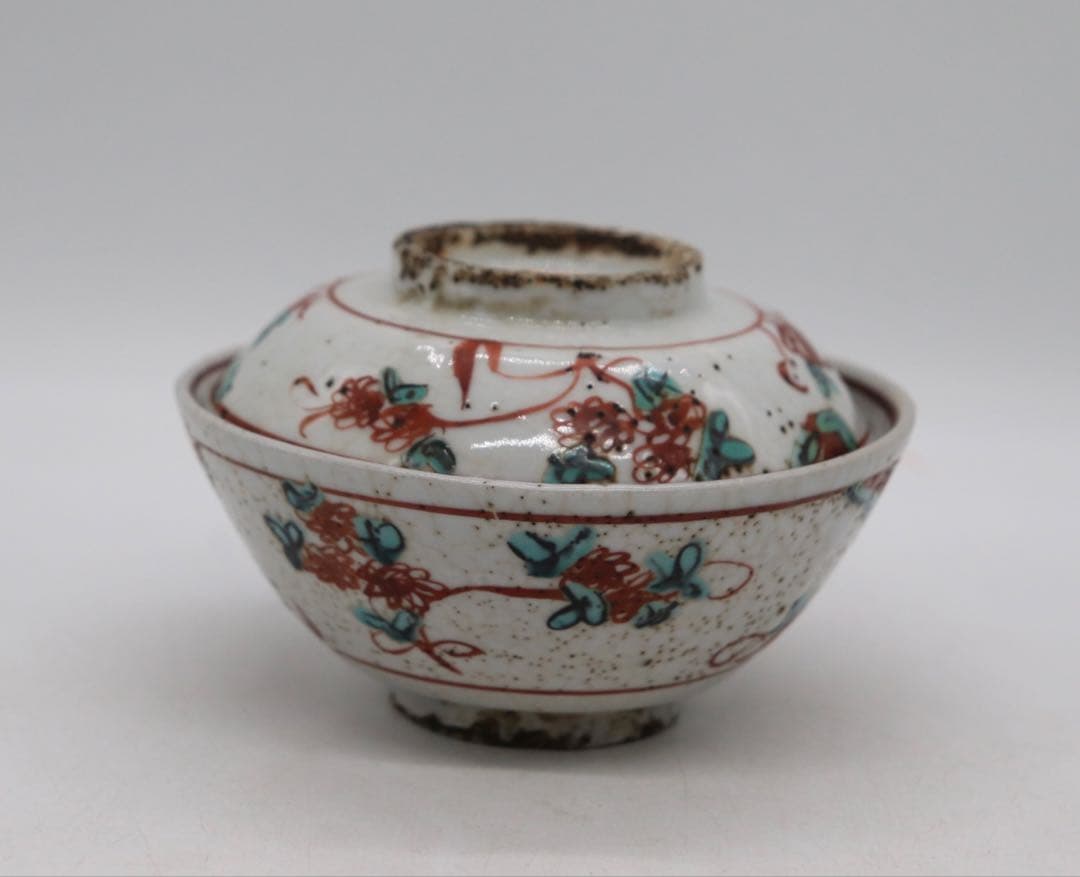 中国　明時代　呉須蓋茶碗　送料込み250108