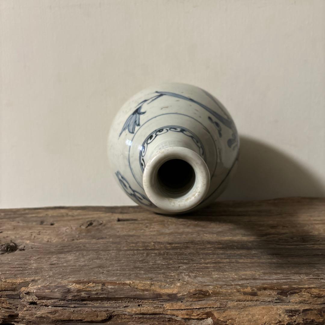 古伊万里染付徳利瓶　古道具　アンティーク　骨董　壷　花瓶　花入　白磁　検:李朝