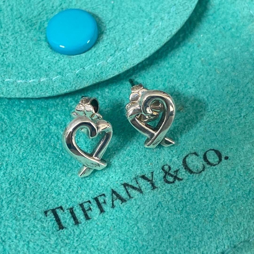 美品　Tiffany ティファニー　ピアス　シルバー　ラヴィングハート
