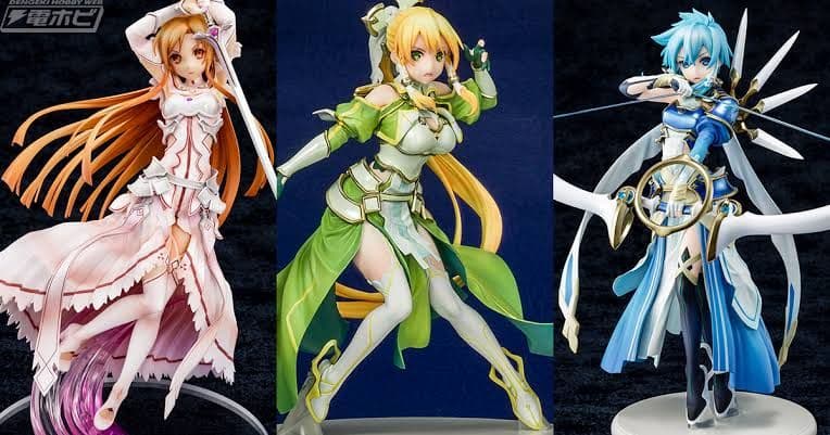ソードアートオンライン　ジェンコ商会　アスナ、シノン、リーファ　フィギュア