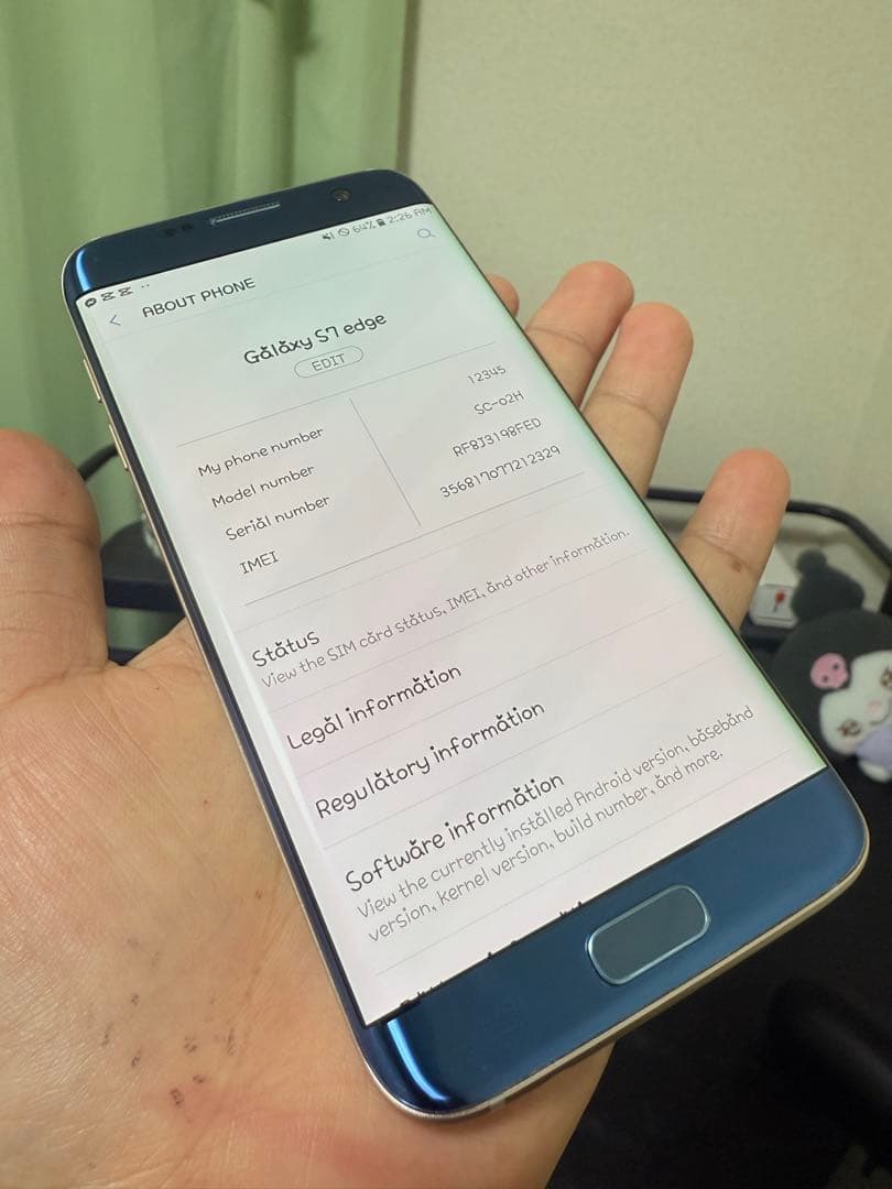 スマートフォン本体 Galaxy S7 edge docomo Blue