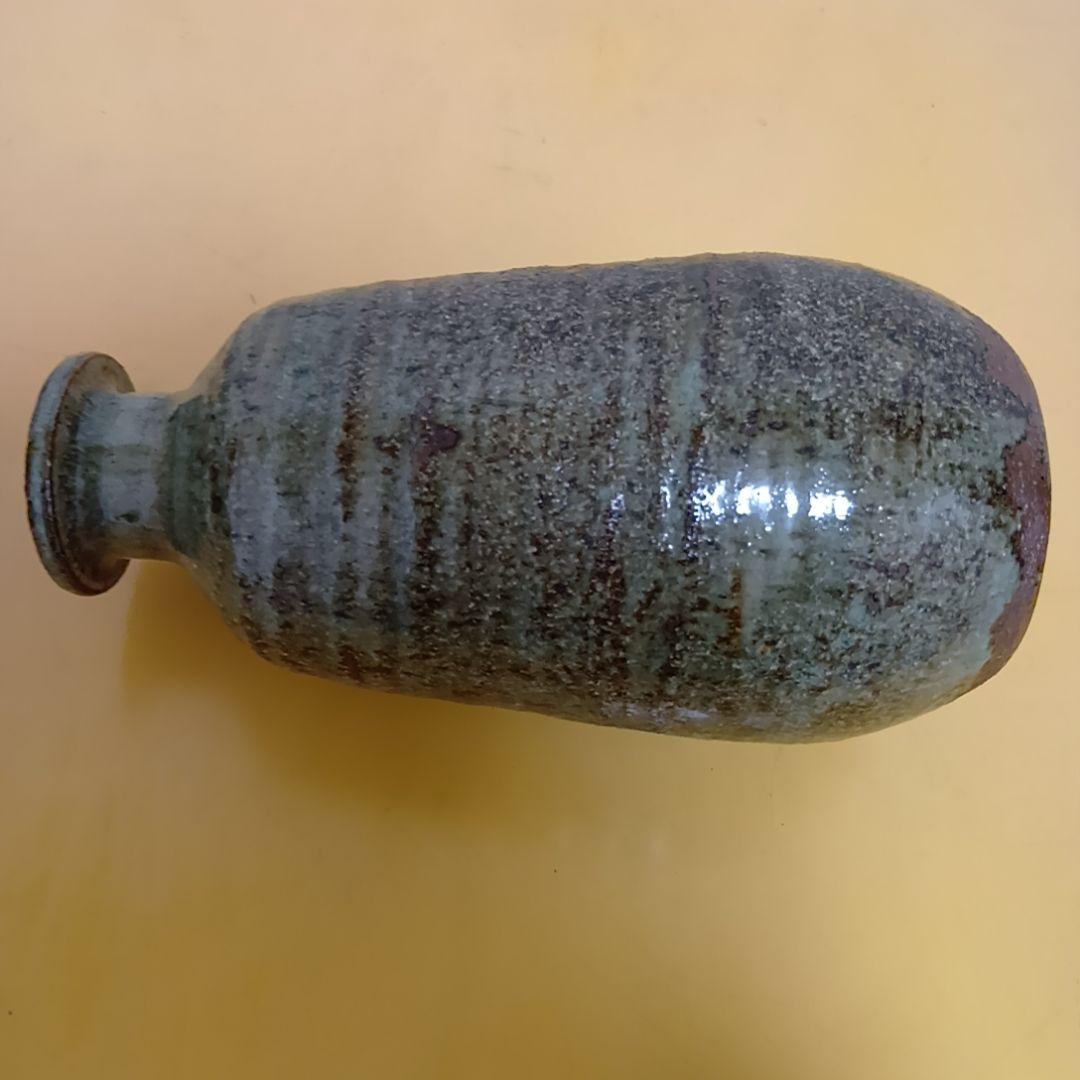 【骨董品】加藤舜陶 灰釉花生 花瓶 花入 共箱 茶道具ほぼ未使用‼️陶芸 美術品