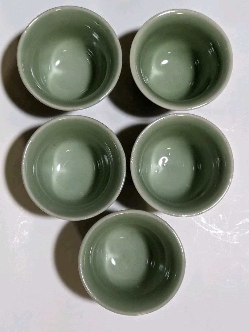 ⭐️中国古陶磁 古玩 古美術品 青磁 霊芝紋様 茶器 茶碗 景徳鎮 骨董品