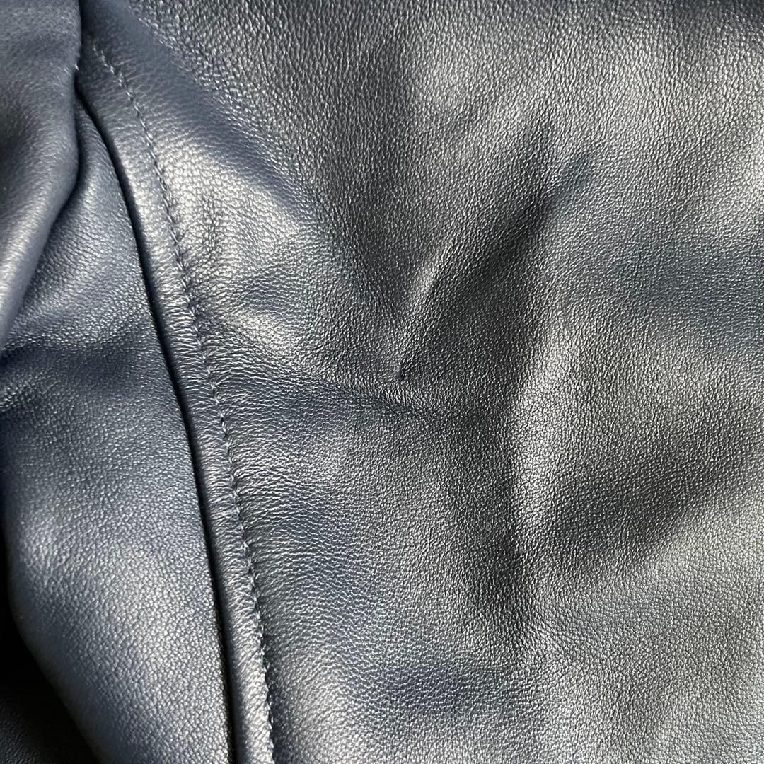 RATTLE TRAP ダークブルー レザー シングルライダースジャケット Ｍ