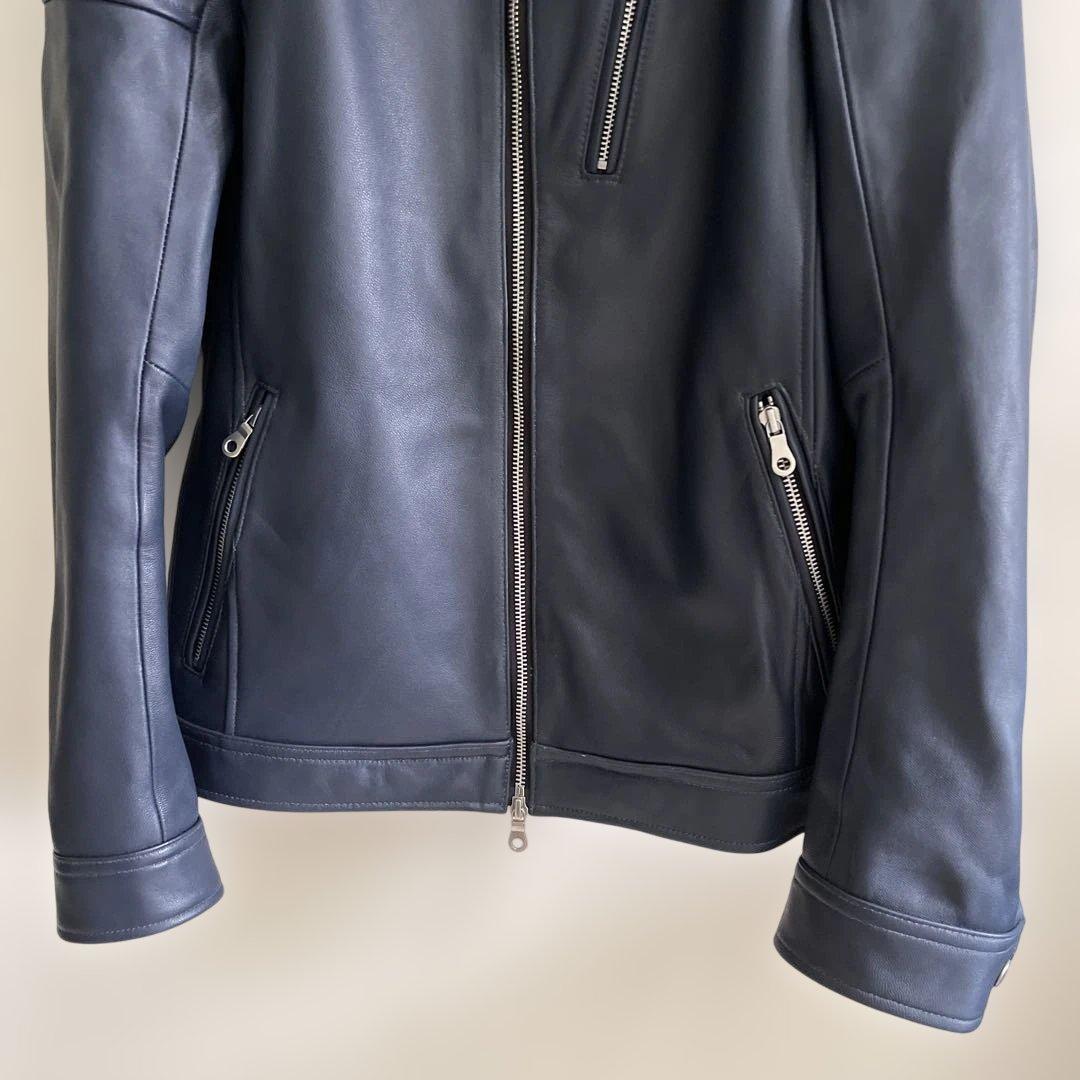 RATTLE TRAP ダークブルー レザー シングルライダースジャケット Ｍ