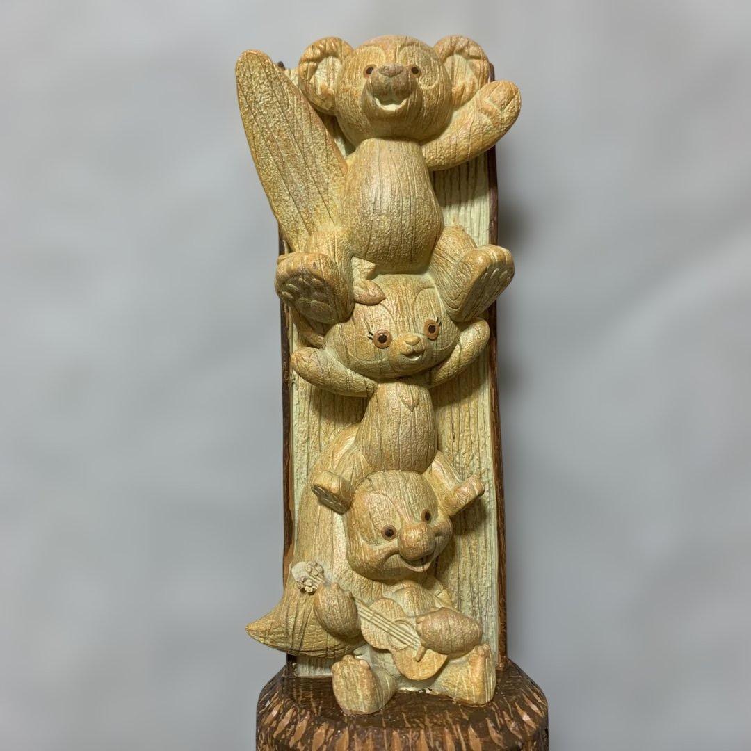 ハワイアウラニディズニー限定商品　木製風彫刻　ダッフィーアンドフレンズ