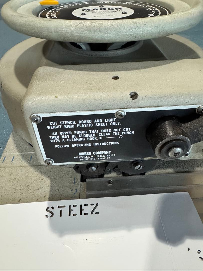 世田谷ベース好きな方 MARSH H 1/2インチ 37071ステンシルマシン